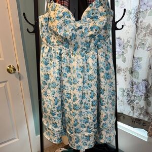 Altar'd State Cream Dress with Blue Floral Print